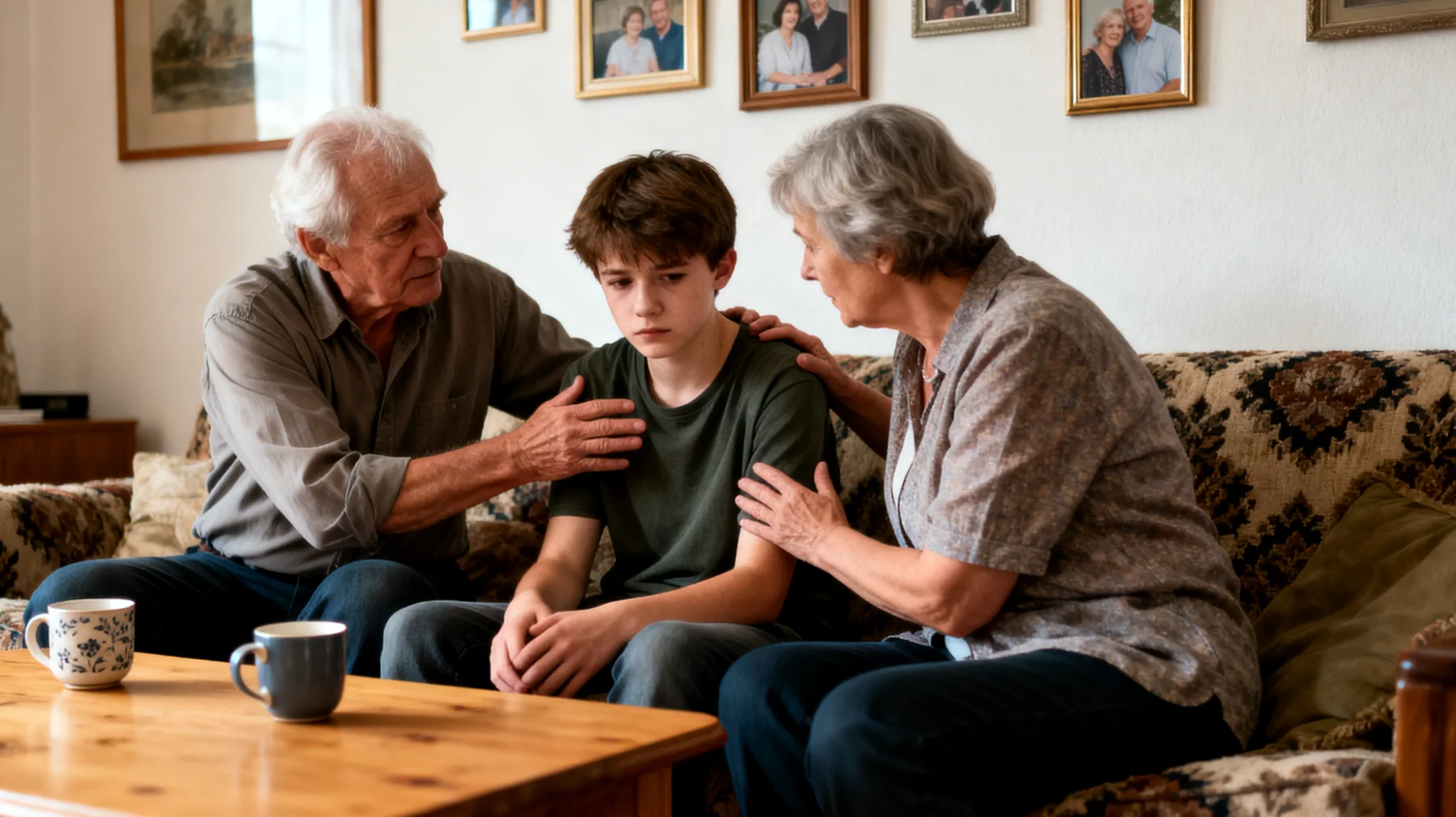 Die Großeltern neigen dazu, ihre Enkelkinder (Jugendliche) übermäßig zu beschützen und zu behüten, indem sie ihnen kaum Raum für eigenständige Entscheidungen, Fehler und persönliche Erfahrungen lassen. Diese Überbehütung äußert sich in ständiger Kontrolle, übertriebener Fürsorge und dem Versuch, alle Schwierigkeiten und Hindernisse aus dem Weg zu räumen – mit der Folge, dass die Jugendlichen in ihrer Selbstständigkeit und Persönlichkeitsentwicklung gehemmt werden."