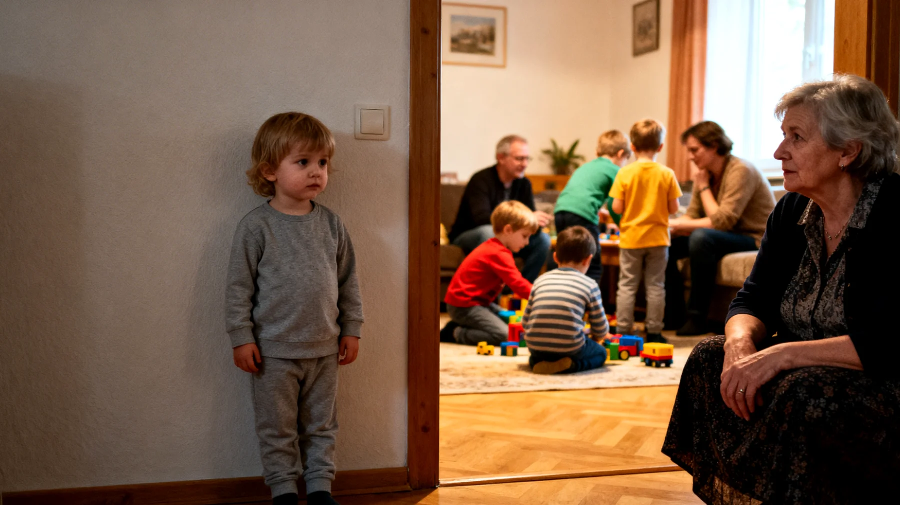 Die Großmutter beobachtet mit wachsender Sorge, dass ihr kleines Enkelkind bei Familienfeiern, im Kindergarten und beim Spielen mit anderen Kindern immer wieder in sich zurückzieht, kaum spricht und Kontakt zu Gleichaltrigen meidet. Sie weiß nicht, wie sie das Kind behutsam ermutigen kann, ohne es zu überfordern oder unter Druck zu setzen."