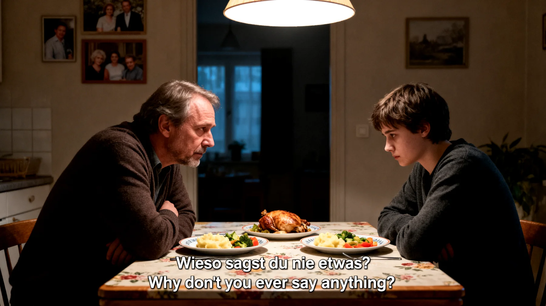 Ein Vater, der mit seinen jungen Erwachsenen-Kindern in ständigen Generationenkonflikten lebt: Seine Werte, Lebensvorstellungen und Weltanschauungen prallen täglich auf die modernen Überzeugungen seiner Kinder, was zu gegenseitigem Unverständnis, emotionaler Distanz und wiederkehrenden Streitigkeiten führt."